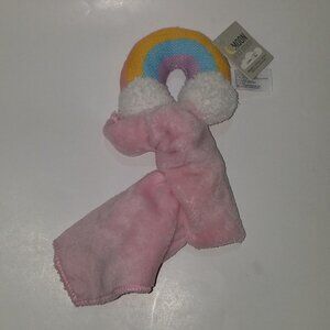 NWT Moon and Stars Pink Rainbow Lovey Soft Plush Baby Toy